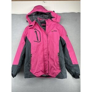 Wantdo Women's Pink Hooded Winter Snow Jacket Fleece Lined Sz L Snowboard
